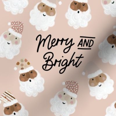 9" square: merry and bright on christmas blushy