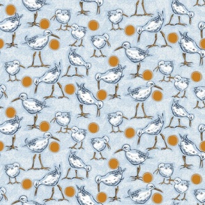 Sunny Sandpipers | Small | Fog Blue