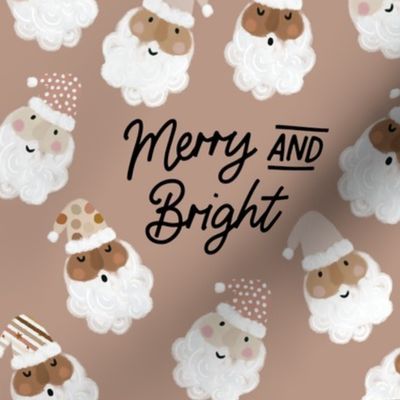 9" square: merry and bright on christmas flax