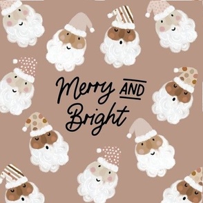9" square: merry and bright on christmas flax