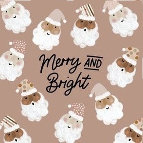 6" square: merry and bright on christmas flax