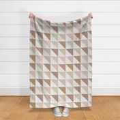 half square triangle wholecloth: flax, blushy, golden, taupe, tan