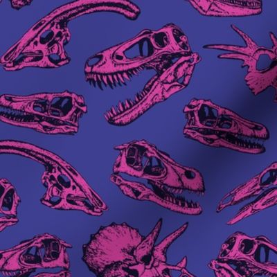 Hot Pink & Purple Dinosaur Skulls