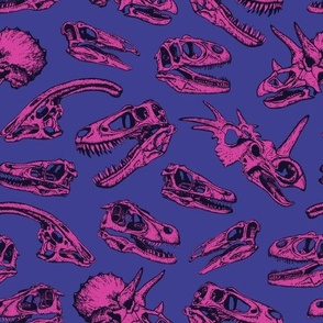 Hot Pink & Purple Dinosaur Skulls