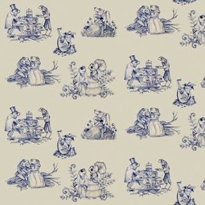 Victorian Toile Fancy Frogs