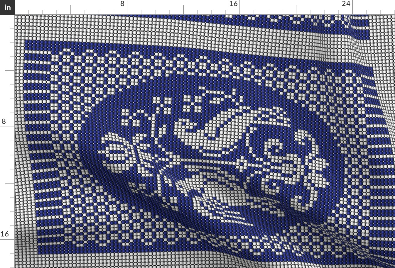 Vintage doves tapestry indigo blue white beads Wall Hanging
