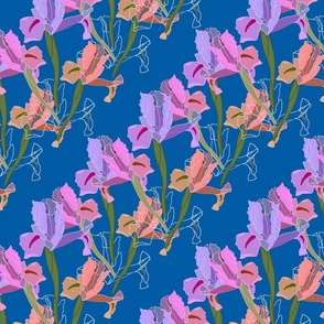 Iris Frenzy! - ocean blue, medium to large