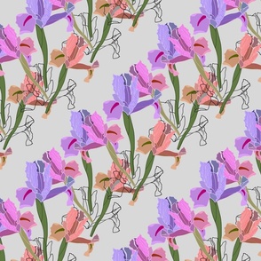 Iris Frenzy! - silver grey, medium to large