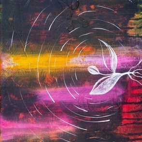 Radiate - fine art acrylic painting of a glowing  seedling
