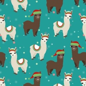 Alpaca Christmas Blue