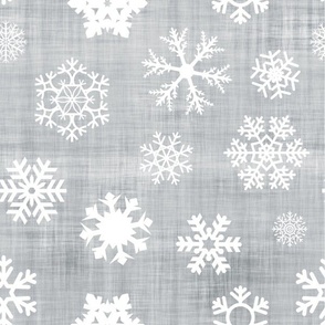 grey linen snow flake