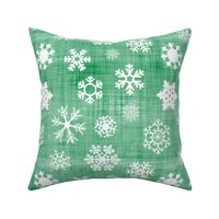 green linen snow flake