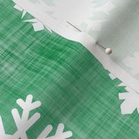 green linen snow flake