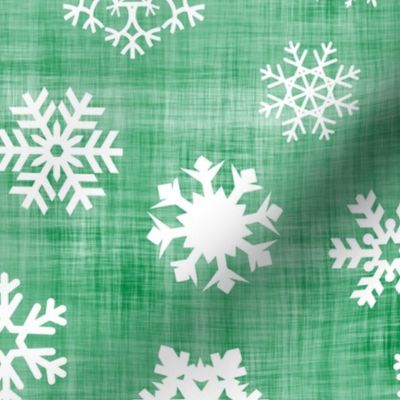 green linen snow flake
