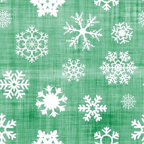 green linen snow flake