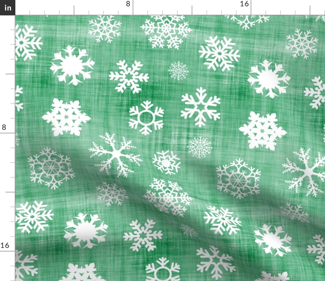 green linen snow flake
