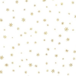 Gold Snowflakes on white