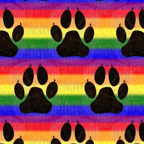 Very Rainbow! Rainbow Paw Print -- Dog, Cat Paw Print -- 150dpi (Full Scale)