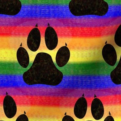Very Rainbow! Rainbow Paw Print -- Dog, Cat Paw Print -- 235dpi (63% of Full Scale)