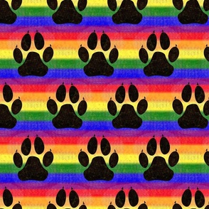 Very Rainbow! Rainbow Paw Print -- Dog, Cat Paw Print -- 235dpi (63% of Full Scale)