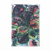 prayer plant tea towel by rysunki_malunki