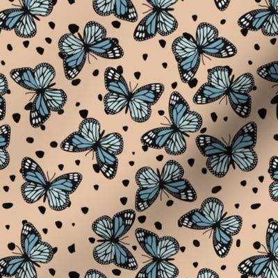 Blue Butterflies Dots