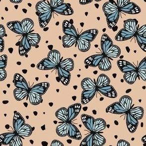 Blue Butterflies Dots