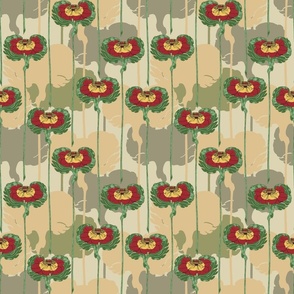 Art Nouveau / Jugendstihl anemone flower pattern