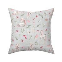 unicorn rose grey linen