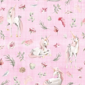 unicorn pink linen