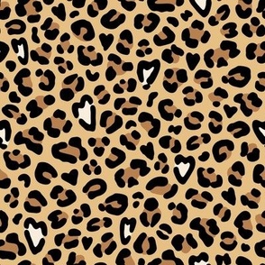 Valentine's Day Leopard Print with Hidden Hearts: Browns