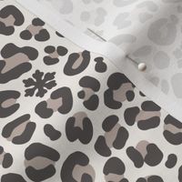 Snow Leopard Print with Hidden Snowflakes: Brown