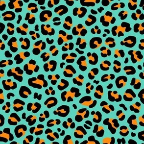 Retro 80s Leopard Print: Orange & Green