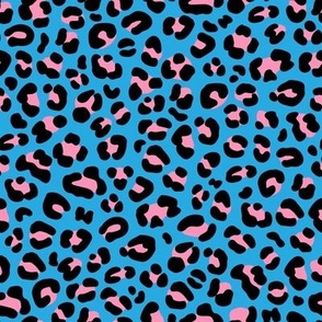 Retro 80s Leopard Print: Pink & Blue