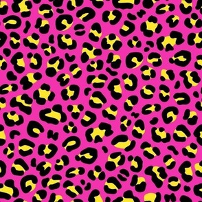 Retro 80s Leopard Print: Yellow & Pink