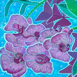 Window Garden Home Flowers Orchid Oxalis Floral Painting