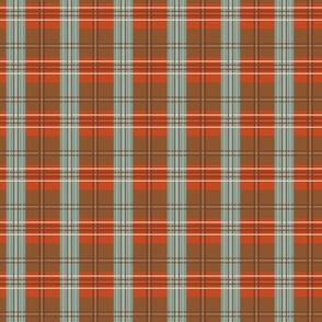 Blue and Red Plaid on Brown