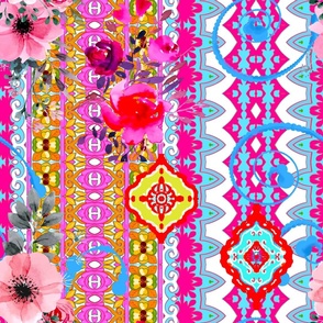 Colourful,bohemian,pink,mosaic,boho pattern 