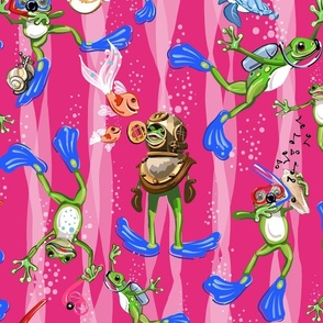 Frogmen & Friends | Deep Pink