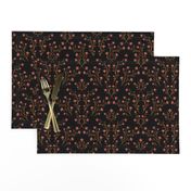  Little Wildflowers Symmetrical - Black Pink Mustard