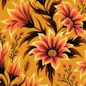 Gazania Floral - Orange Gold - LARGE