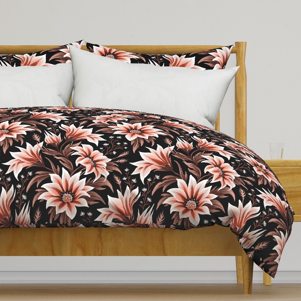 Gazania Floral - Black Brown - LARGE