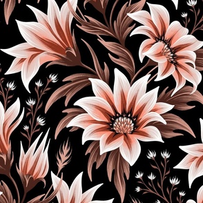 Gazania Floral - Black Brown - LARGE