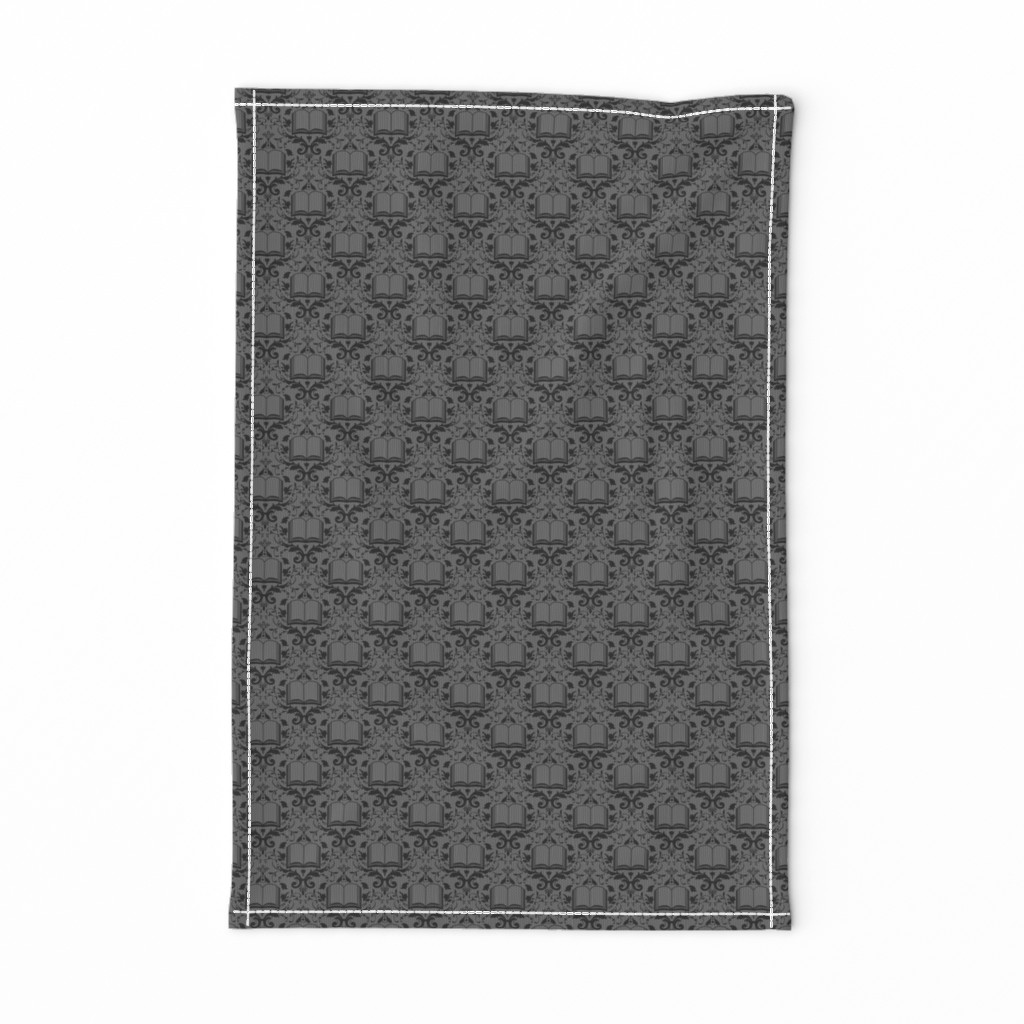 Book Damask Charcoal