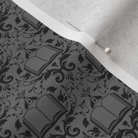 Book Damask Charcoal