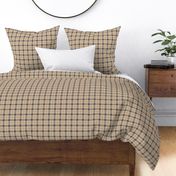 Wild west traditional retro gingham plaid design christmas texture tartan beige charcoal caramel SMALL