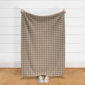 Wild west traditional retro gingham plaid design christmas texture tartan beige charcoal caramel SMALL