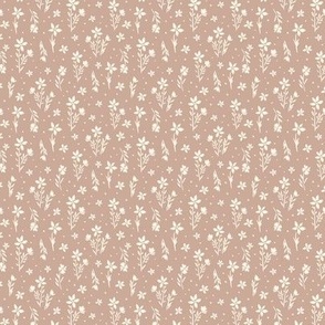 ( micro ) Wildflower, ditsy, floral, dusky, pink