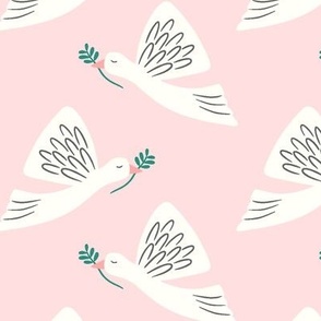 Doves/blush pink/large