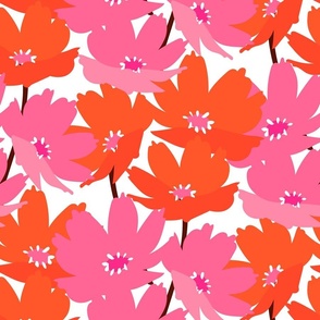 Summer Floral - Pink Orange White